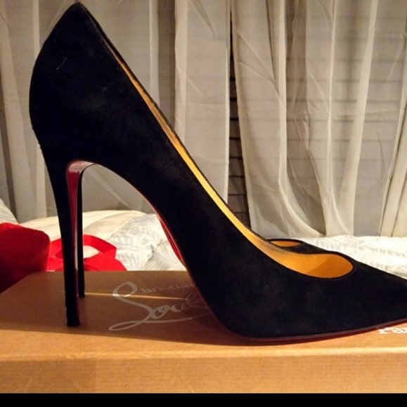 Christian Louboutin Shoes - Christian Louboutin Kate 100 Veau Velours Black Suede